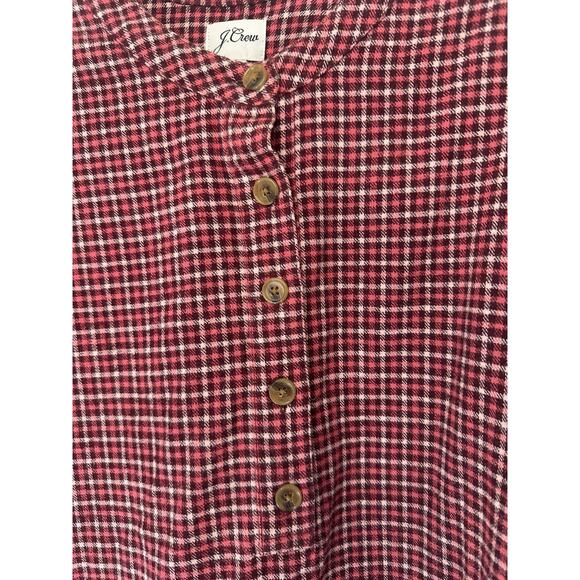 J.Crew‎ Pink Brushed Flannel Heritage Plaid Goblincore Popover Dress Small - Picture 5 of 12